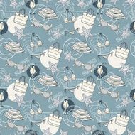 Summer pattern in blue tones