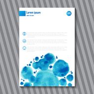 Business blank template with watercolor and icons