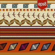 Seamless texture with ethnic elements birds and leaves