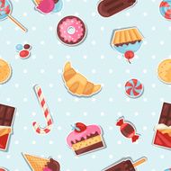 Seamless pattern colorful sticker candy sweets and cakes N2