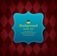 Blue vintage frame on red background