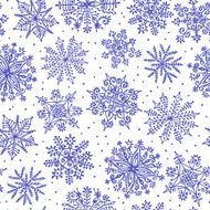Hand drawn snowflakes Seamless pattern N4
