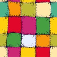 Seamless pattern Colorful painted watercolor patchwork quilt