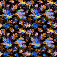 Seamless texture with colored watercolor maple leaves N26