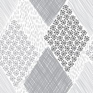 Abstract geometric background Monochrome hand-drawn seamless pattern N3