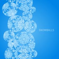 Concept seamless border with snowballs