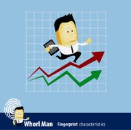 Vector of Fingerprint Man Characteristics Series Reaching the profit goal