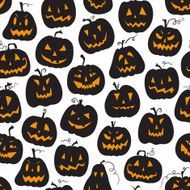 Vector pattern with pumpkins Halloween holiday seamless background N2