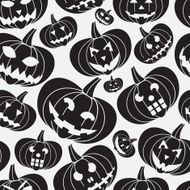 black halloween carved pumpkin seamless pattern eps10