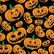 orange halloween carved pumpkin seamless pattern eps10