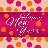 Happy New Year Peach Pink Dots