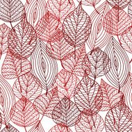 Seamless pattern of red autumnal leaves N2