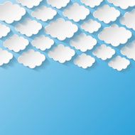 Abstract background with paper clouds