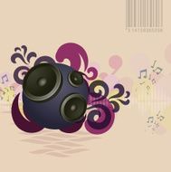 Abstract vintage music background with round speakers