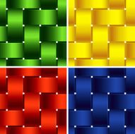 Plastic Basketwork Four Bright Seamless Patterns