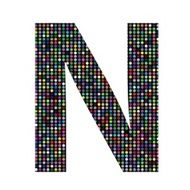 multicolor letter N