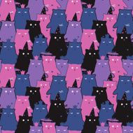 Seamless pattern of cute cats N7