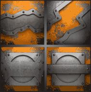 Vector metal background set N82