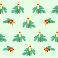 Seamless texture christmas candle decorations vector