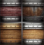 vector set of metal on the wall N4