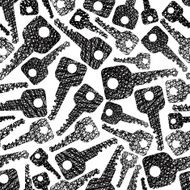 Security theme background Keys seamless pattern vector N2