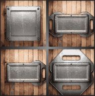 Vector metal and wood background set N16
