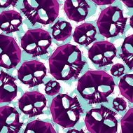 Violet skulls seamless pattern geometric contemporary style N2