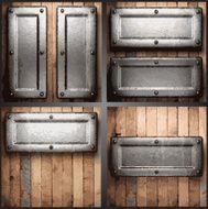 Vector metal and wood background set N18