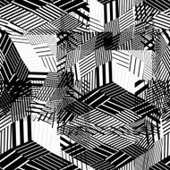 Black and white abstract textured geometric seamless pattern N24