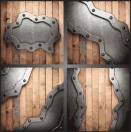 Vector metal and wood background set N22