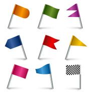 Set colored flag pins web elements N2
