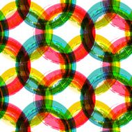 abstract colorful circle watercolor brush background vector seamless pattern