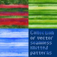 Collection of beautiful seamless vector knitted patterns