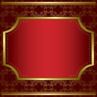 decorative card with center gold frame and texture - vector