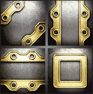 Vector gold and silver background set N14