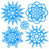 Winter vector set with snowflakes N2