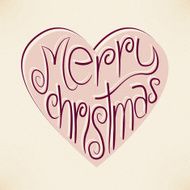 Vector christmas heart typography background