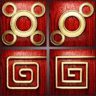 Vector wood and gold background set N25