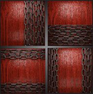 Vector metal on wood background set N17