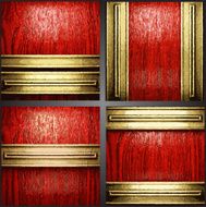 Vector wood and gold background set N27