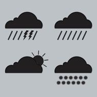 Abstract cloud icon set
