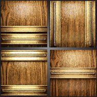 Vector wood and gold background set N30