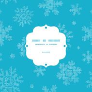 Blue lace snowflakes textile frame seamless pattern background