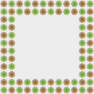 Gold and green glitter flower border on white textured paper