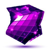 Vector grain technology object multifaceted pixel twirl model