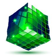Textured plastic geometric flash object pixilated 3d figure N2