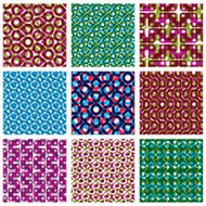 Set of colorful dotted seamless patterns bright polka dot tiles