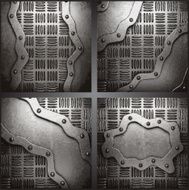 Vector metal background set N91