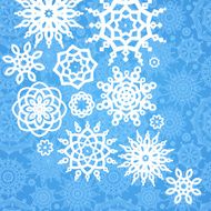 Winter pattern with snowflakes on seamless background