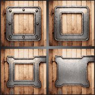 Vector wood and metal background set N6